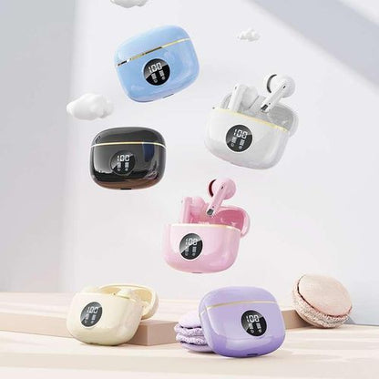 Techly Flagship TWS Wireless Earbuds - Hi-Res Audio, HiFi Sound & LED Display - Bluetooth 5.49 Earphones with Lossless Noise Reduction, 3D Stereo Sound, LED Power Display & Fast Charging - iOS/Android Compatible