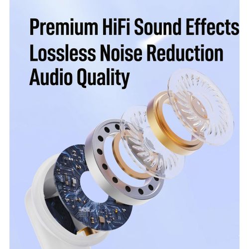 Techly Flagship TWS Wireless Earbuds - Hi-Res Audio, HiFi Sound & LED Display - Bluetooth 5.49 Earphones with Lossless Noise Reduction, 3D Stereo Sound, LED Power Display & Fast Charging - iOS/Android Compatible