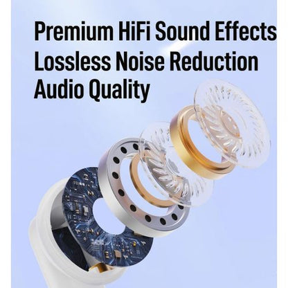 Techly Flagship TWS Wireless Earbuds - Hi-Res Audio, HiFi Sound & LED Display - Bluetooth 5.49 Earphones with Lossless Noise Reduction, 3D Stereo Sound, LED Power Display & Fast Charging - iOS/Android Compatible
